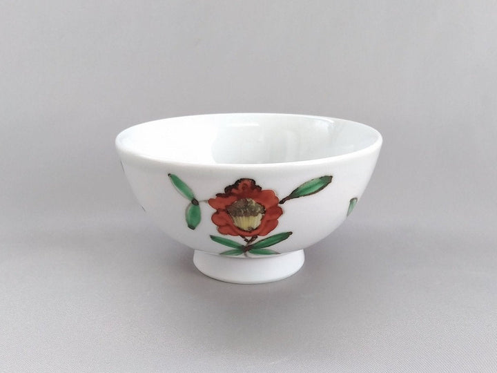 Small Colored Pottery Flower Pattern Rice Bowl - Crafted By Bunzo Kiln