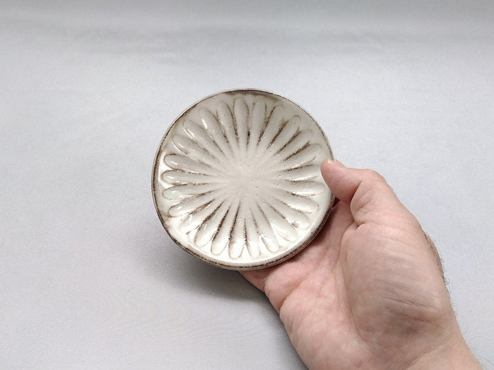 White Slip Ridged 3.5-Sun Plate - Crafted By Renji Nakagaki