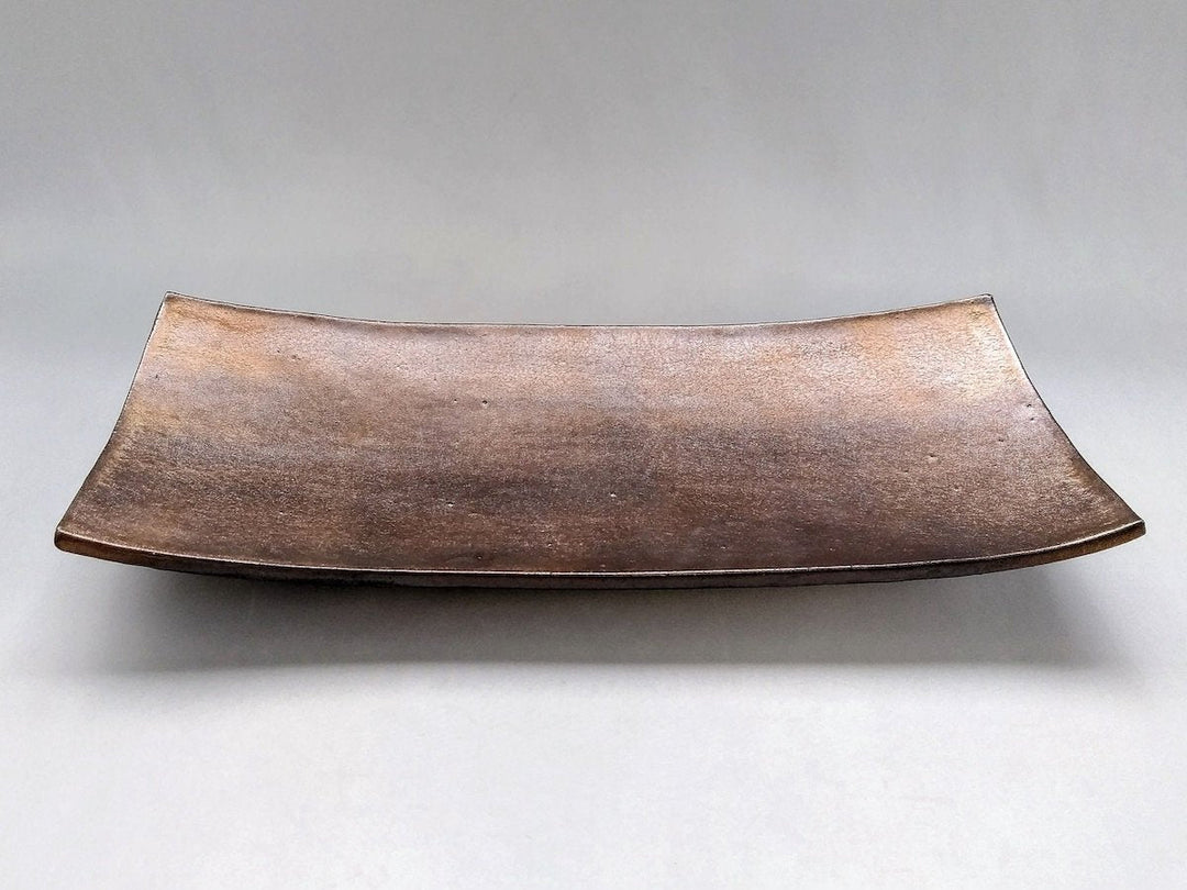 Long Square Plate with gold Colored feet - Crafted By Nobuyuki Murai