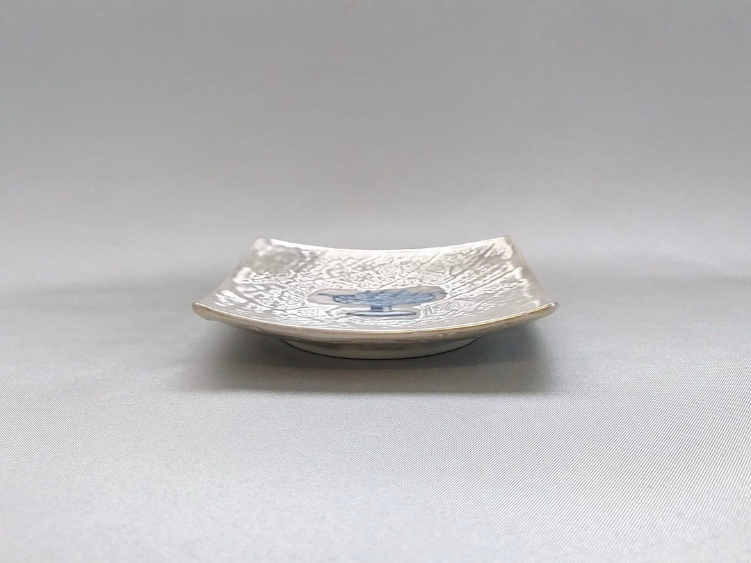 9cm Square Plate comPote with Silver dyeing - Crafted By Fukuju Kiln