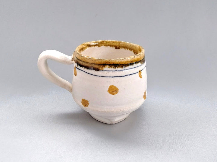 White Slip line engraved Yellow dot Coffee Cup - Crafted By Kazuhito Yamamoto