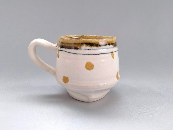 White Slip line engraved Yellow dot Coffee Cup - Crafted By Kazuhito Yamamoto