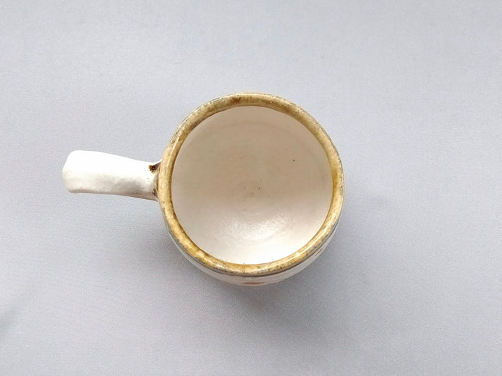 White Slip line engraved Yellow dot Coffee Cup - Crafted By Kazuhito Yamamoto