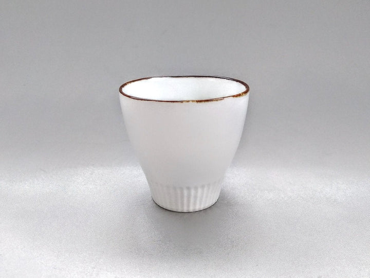 Ridged Tea Cup rust White mat - Crafted By Koyo Kiln