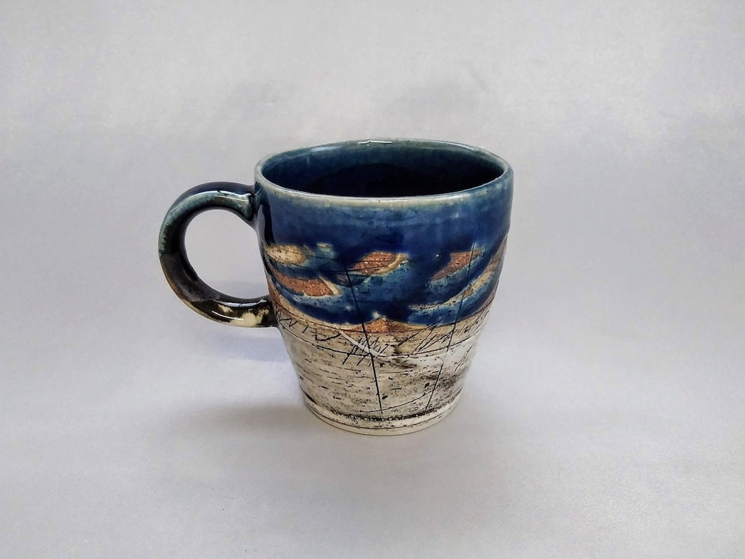 Yamaji Mug Eye Blue - Crafted By Kakurin Kiln