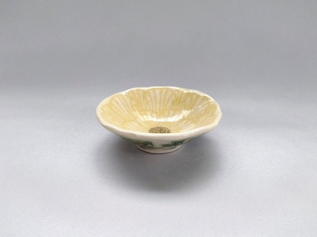 Peony wreath Flower Small Bowl Yellow - Crafted By Yoshihei Kato